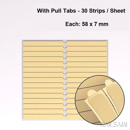 Press-On Nail Adhesive Tabs with Pull Tabs - 30 Strips