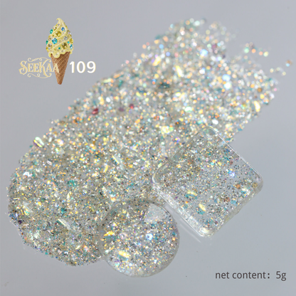 SEE KAA Baroque Ice Cream Cone glitter gel polish shade 109 warm gold sparkle 5 g