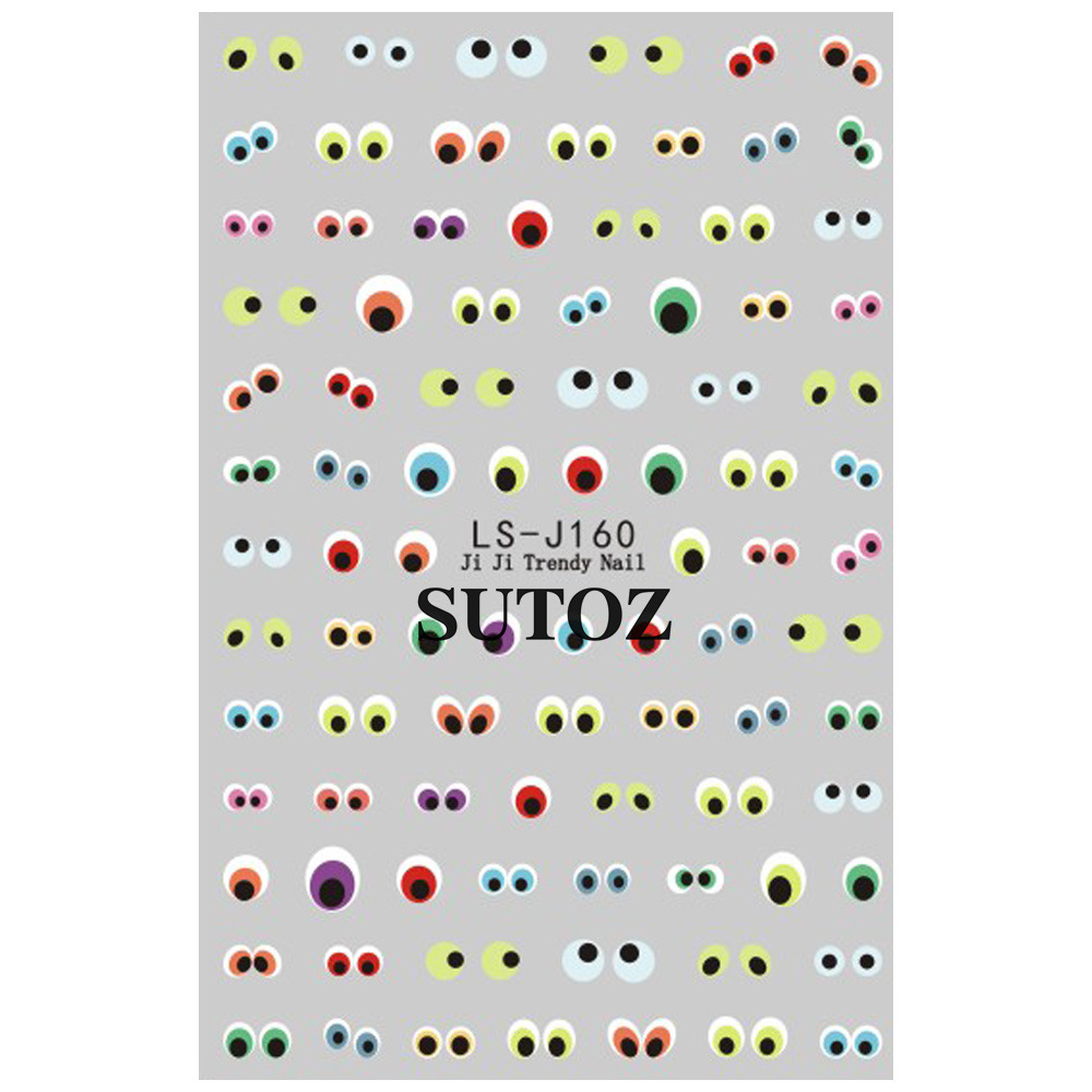 Full SUTOZ LS-J160 colorful monster eye nail sticker sheet