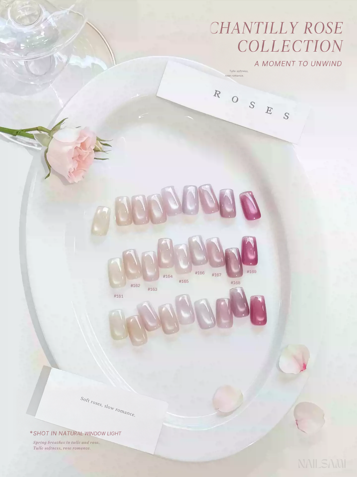 Taye Chantilly Rose nine-color glass bead cat eye gel collection