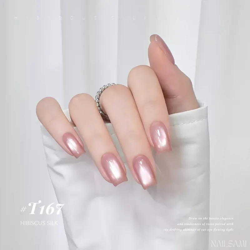 Taye Chantilly Rose T167 Hibiscus Silk cat eye gel