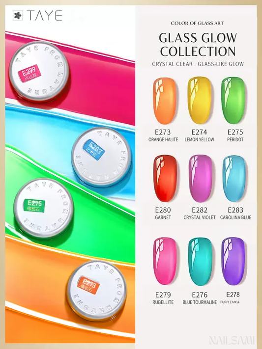 Taye Glass Glow Dopamine twelve-color jelly gel polish collection