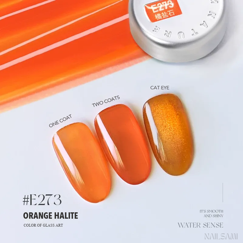 Taye Glass Glow E273 Orange Halite jelly gel polish