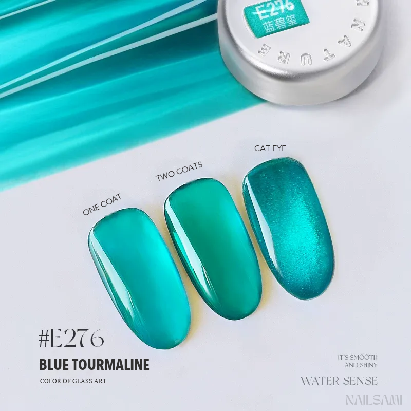 Taye Glass Glow E276 Blue Tourmaline jelly gel polish
