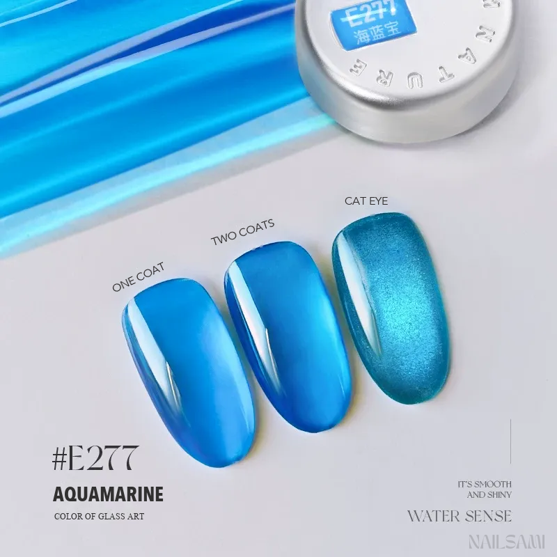 Taye Glass Glow E277 Aquamarine jelly gel polish