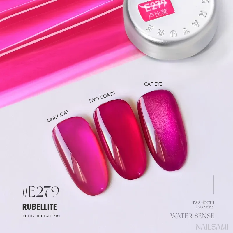 Taye Glass Glow E279 Rubellite jelly gel polish