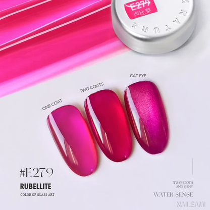 Taye Glass Glow E279 Rubellite jelly gel polish
