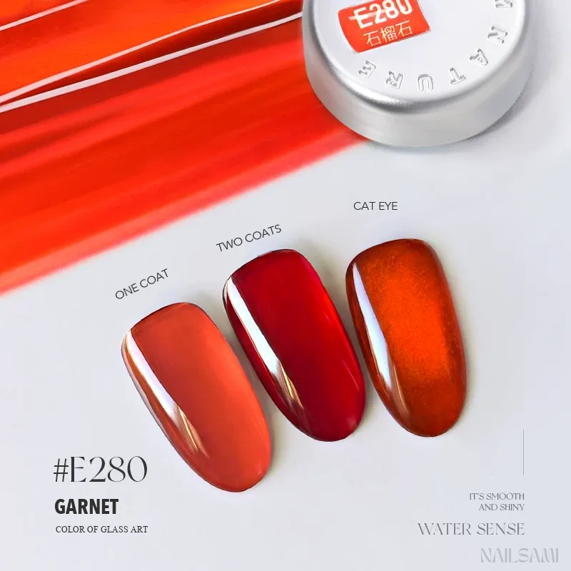 Taye Glass Glow E280 Garnet jelly gel polish
