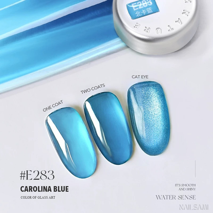 Taye Glass Glow E283 Carolina Blue jelly gel polish