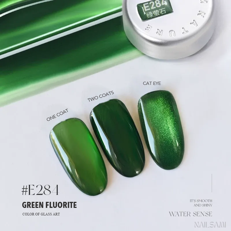 Taye Glass Glow E284 Green Fluorite jelly gel polish