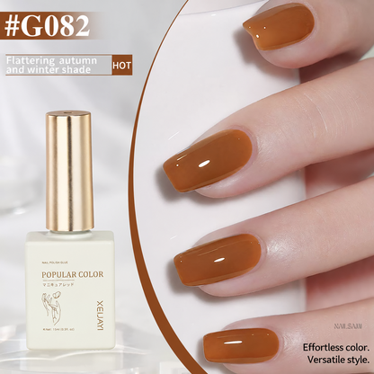 Xeijayi Caramel Cocoa Gel Polish shade G082 with amber-caramel finish