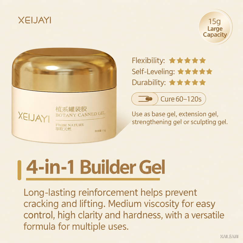 Xeijayi 4-in-1 Builder Gel in a 15g jar