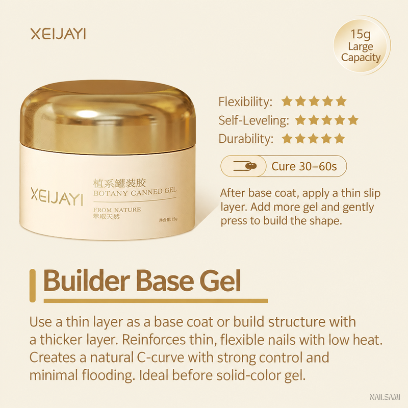 Xeijayi Builder Base Gel in a 15g jar