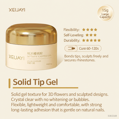Xeijayi Solid Nail Tip Adhesive Gel in a 15g jar