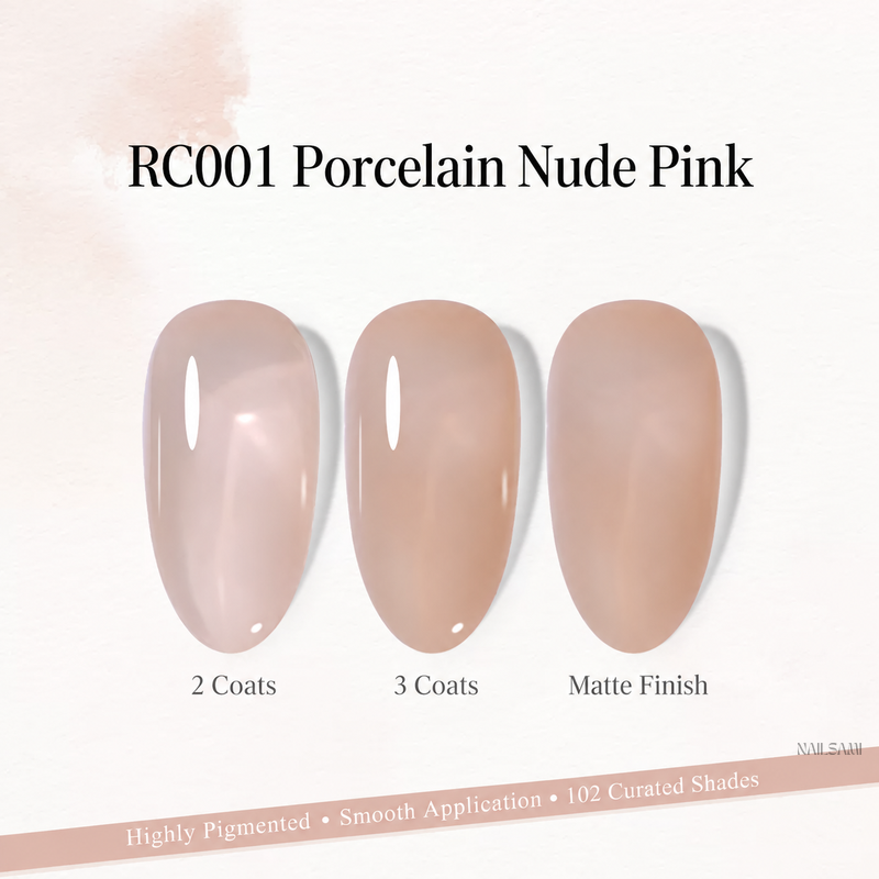 Xeijayi Milk Bottle Gel Polish shade RC001 Porcelain Nude Pink