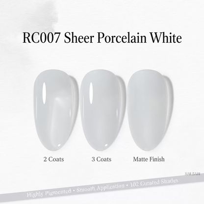 Xeijayi Milk Bottle Gel Polish shade RC007 Sheer Porcelain White