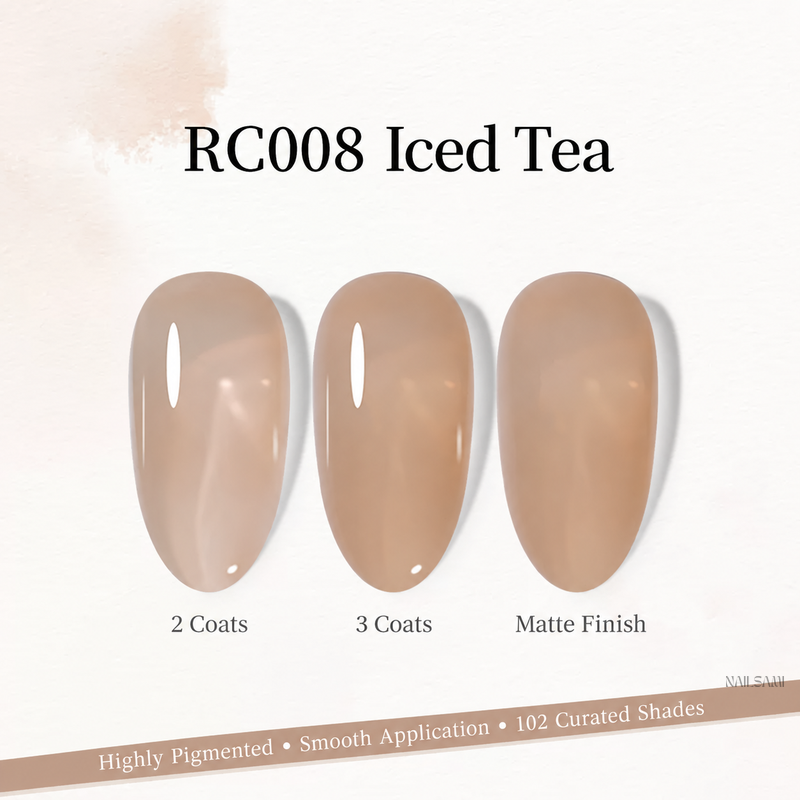 Xeijayi Milk Bottle Gel Polish shade RC008 Iced Tea