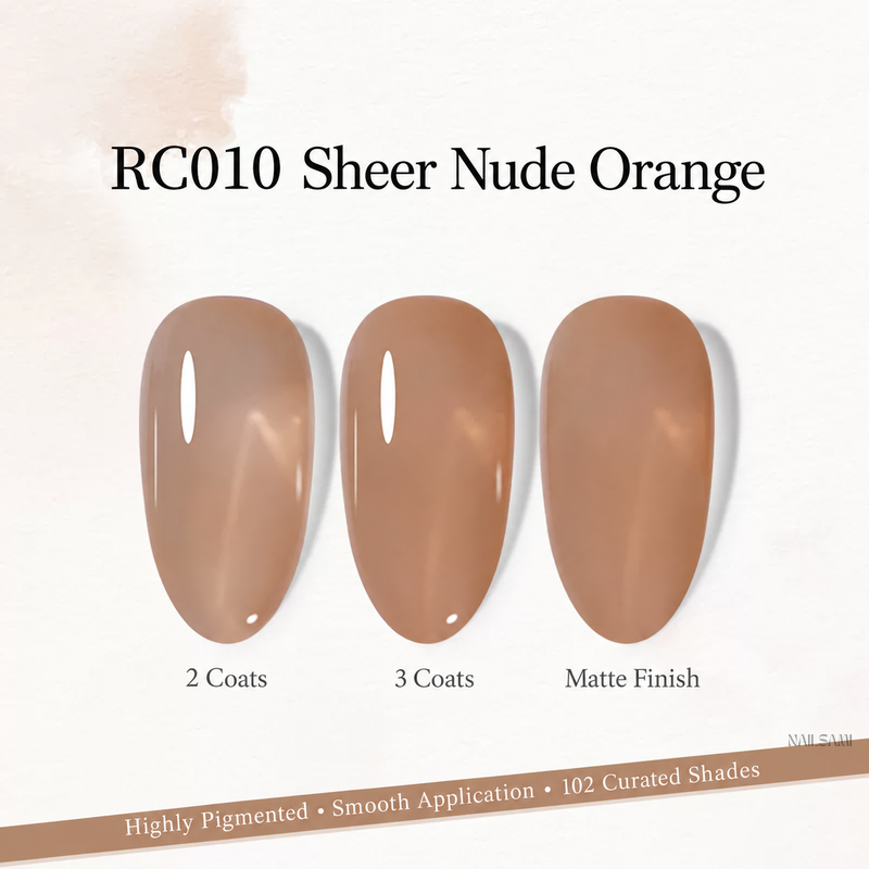 Xeijayi Milk Bottle Gel Polish shade RC010 Sheer Nude Orange