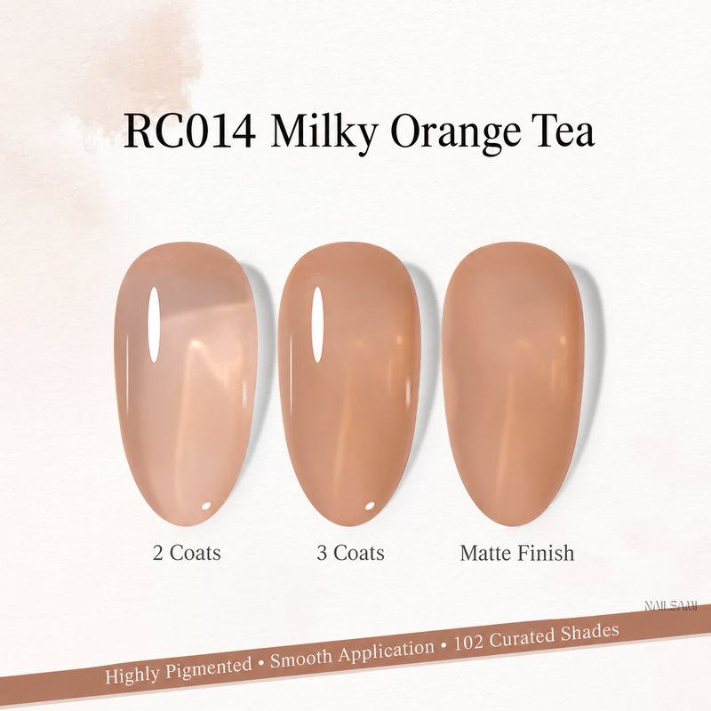 Xeijayi Milk Bottle Gel Polish shade RC014 Milky Orange Tea