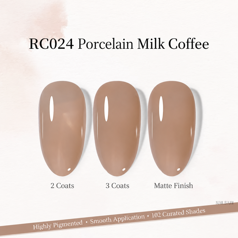 Xeijayi Milk Bottle Gel Polish shade RC024 Porcelain Milk Coffee