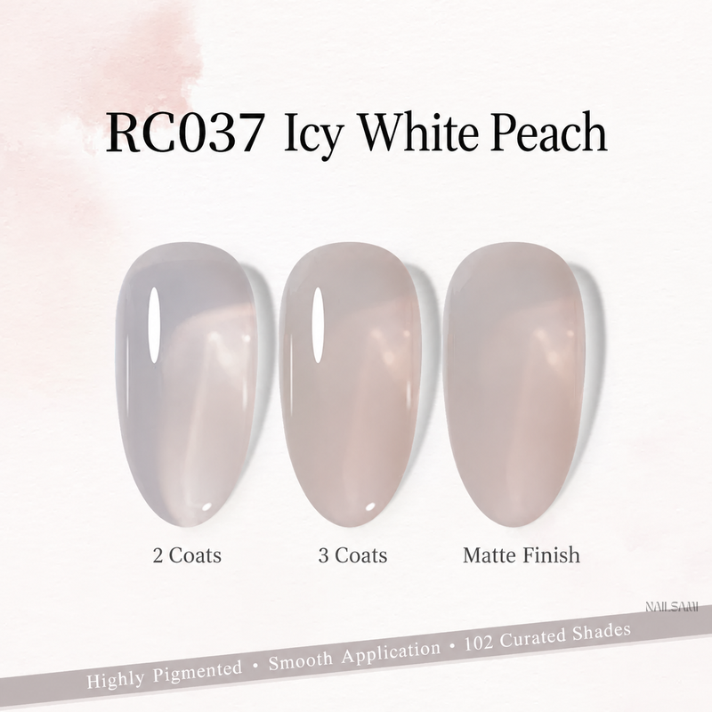 Xeijayi Milk Bottle Gel Polish shade RC037 Icy White Peach