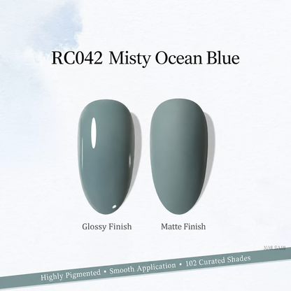 Xeijayi Milk Bottle Gel Polish shade RC042 Misty Ocean Blue