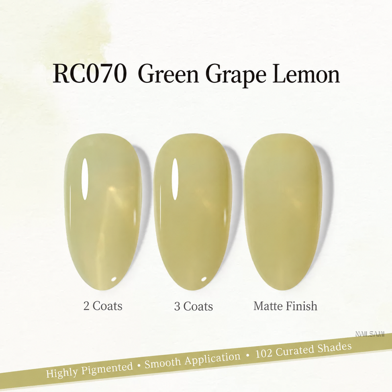 Xeijayi Milk Bottle Gel Polish shade RC070 Green Grape Lemon