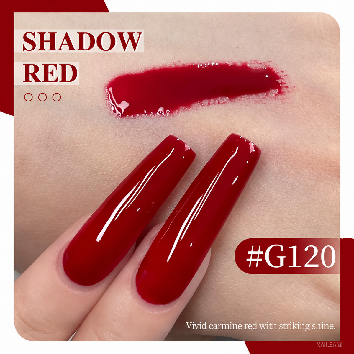 Xeijayi Shadow Red Gel Polish shade G120 Carmine Red