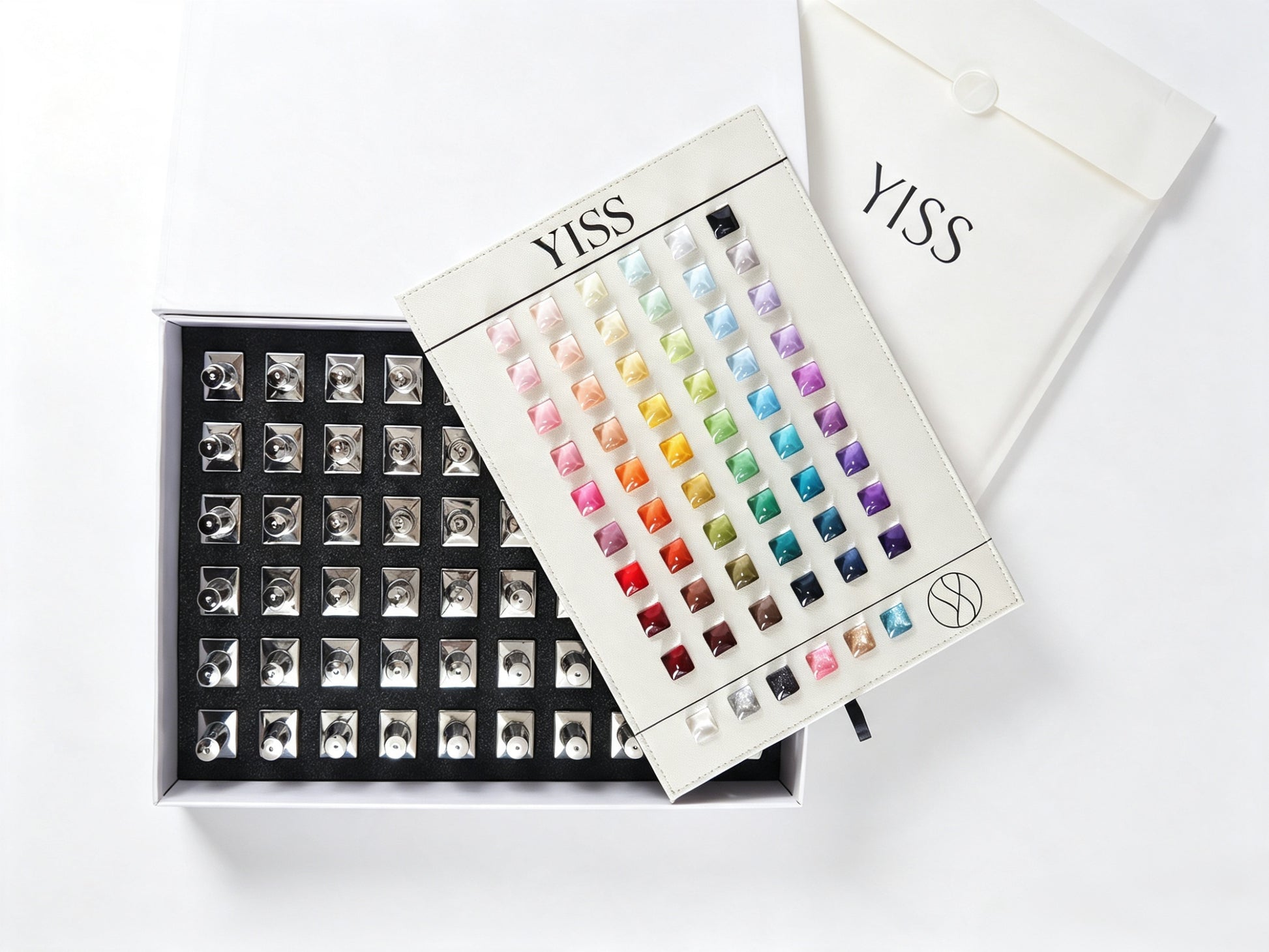 YISS Essential 60 Color Gel Polish Set gift box and complete shade chart