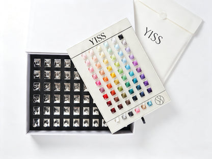 YISS Essential 60 Color Gel Polish Set gift box and complete shade chart