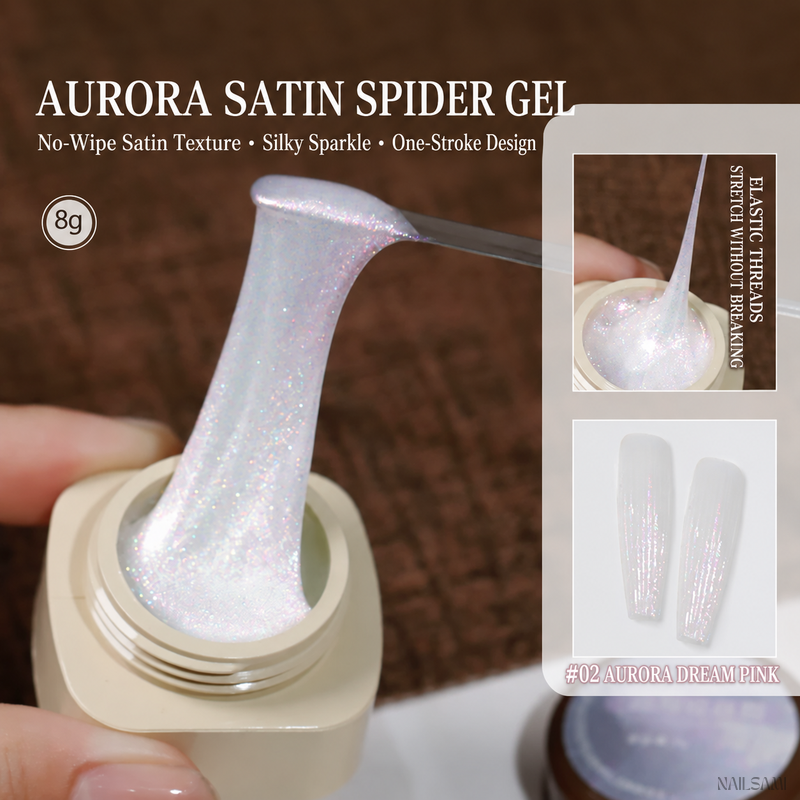 Yunzuan Aurora Satin Spider Gel shade #02 Aurora Dream Pink