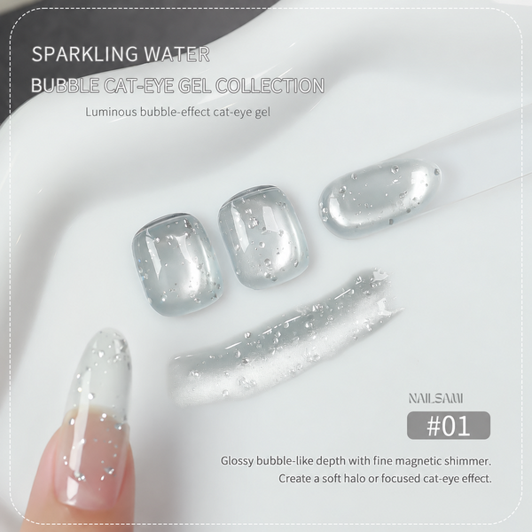 Yunzuan Bubble Water cat eye gel polish shade #01
