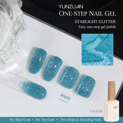 Yunzuan 5-in-1 crushed diamond gel polish shade S09