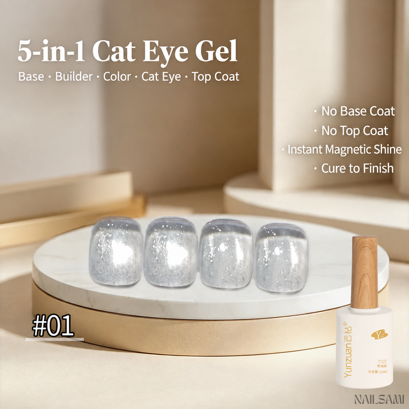 Yunzuan 5-in-1 one-step cat eye gel polish in shade Y01