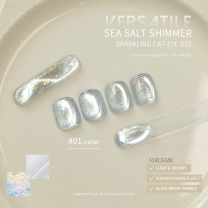 Yunzuan Sea Salt Crushed Ice cat eye gel polish shade #01