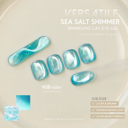 Yunzuan Sea Salt Crushed Ice cat eye gel polish shade #08